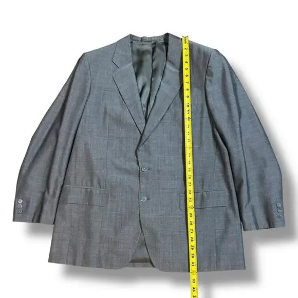 VTG G Handleman 2-Piece Suit Mens Gray Semi-Sharkskin Custom Made Size 44